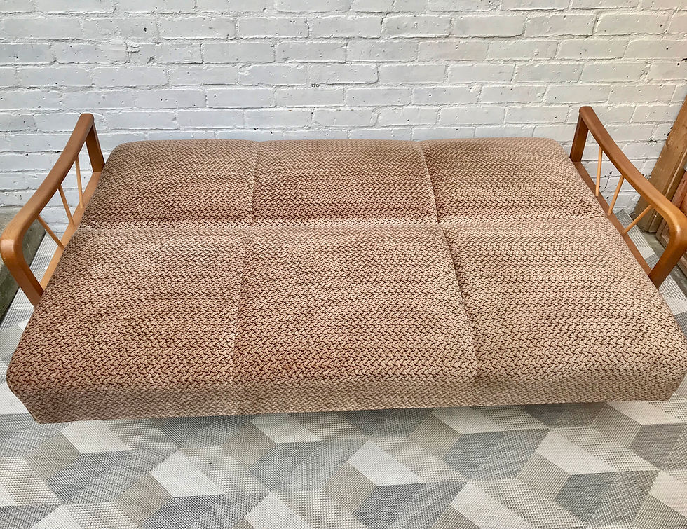 Miniature : Vintage 2 Seater Sofa Bed Settee - German #530