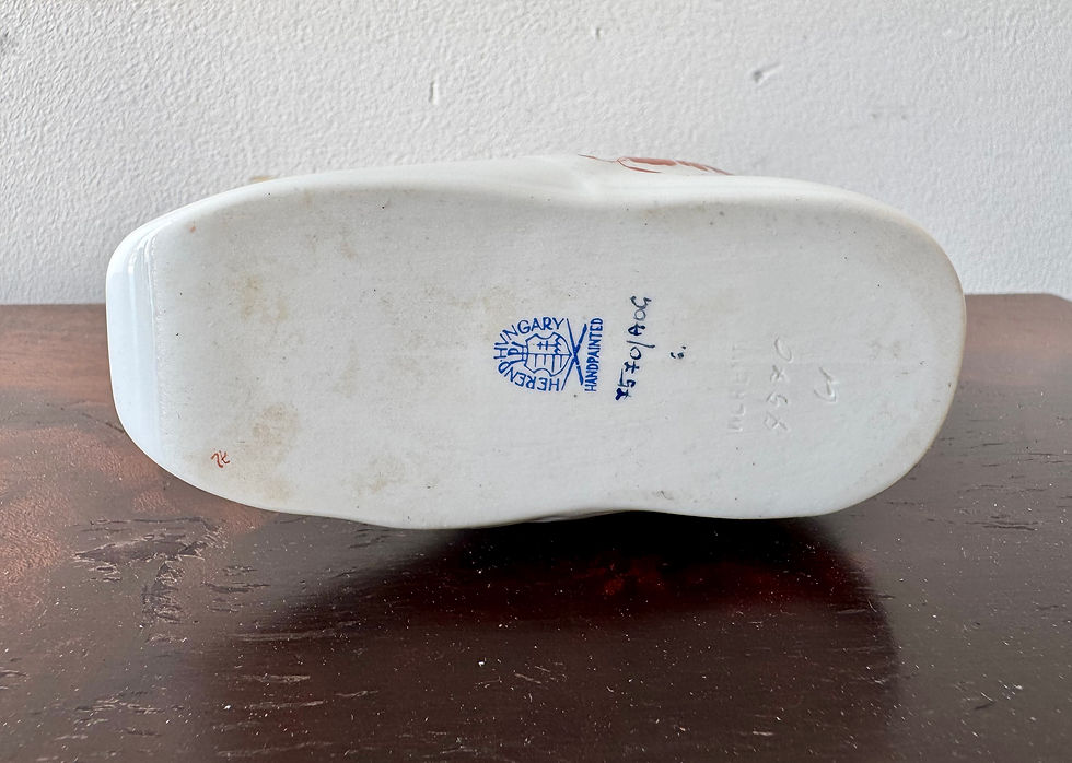 Thumbnail: Porcelain Childs Baby Shoe Orange by Herend
