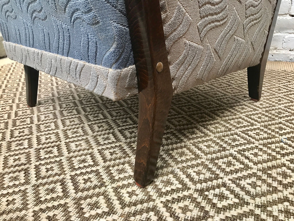 Miniature : Blue Art Deco Armchair #195 (pair available)