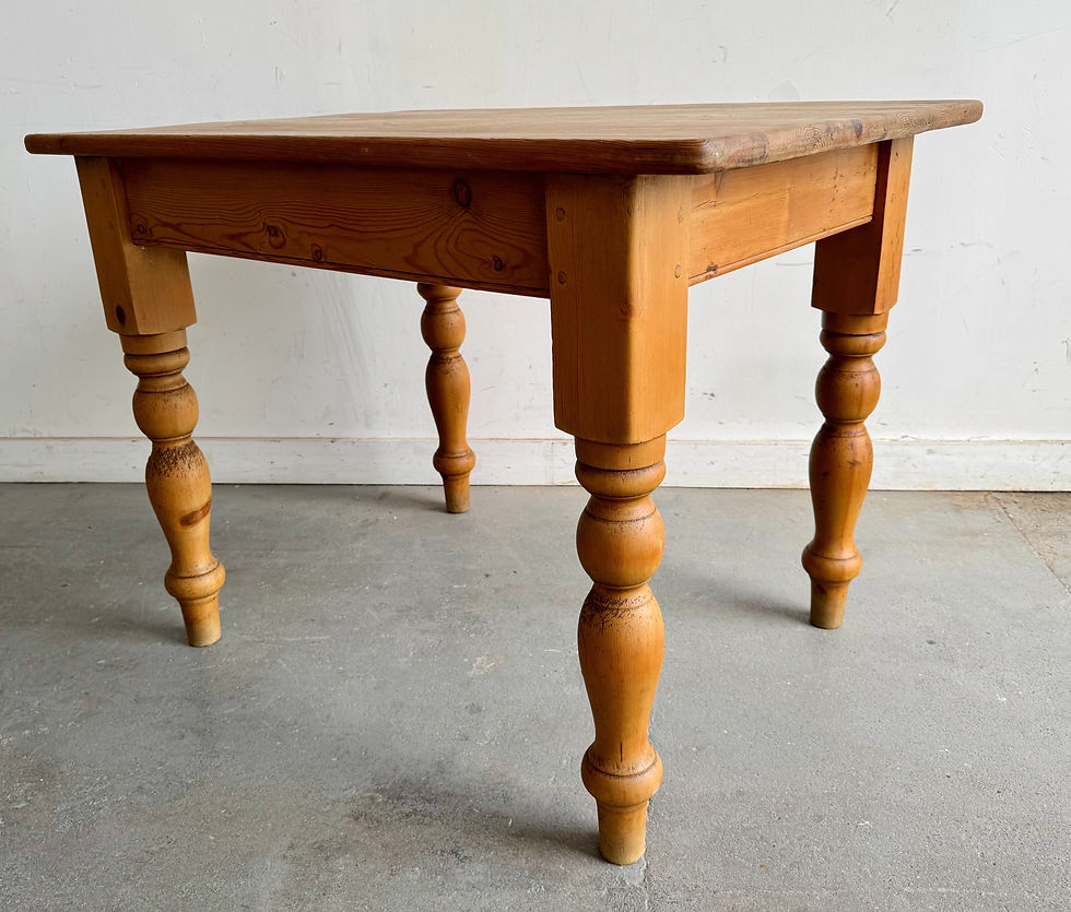 Thumbnail: Vintage Pine Kitchen Dining Table with Drawer – Country Farmhouse Style