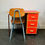 Miniature : Small Vintage Wooden Desk With Drawers Red #D5
