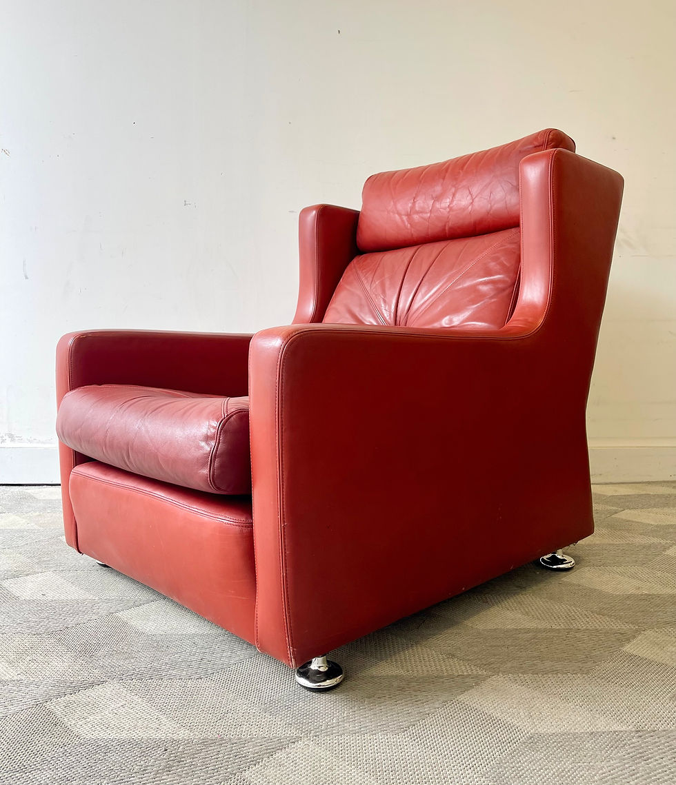 Vintage Red Leather Armchair by Minty of Oxford