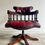 Miniature : Vintage Red Leather Swivel Captains Chair front