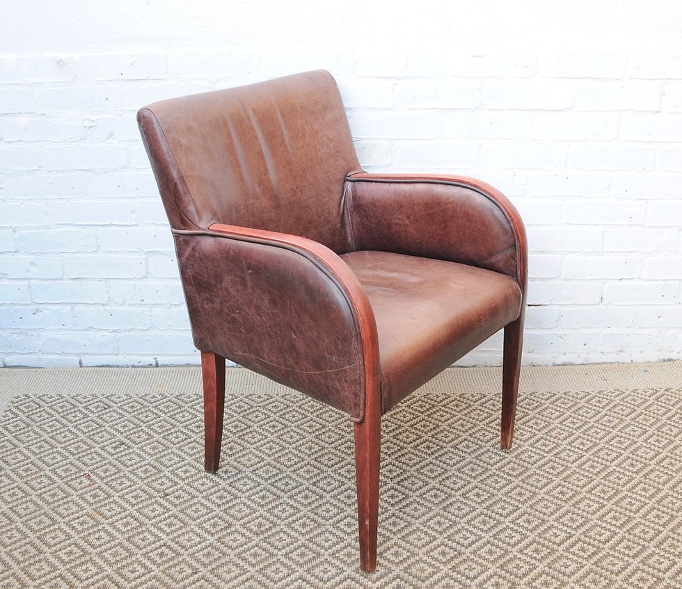 BROWN LEATHER ARMCHAIR