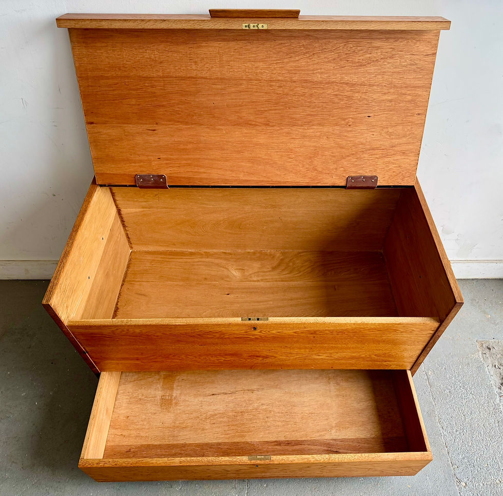 Miniature : Large Mid Century Oak Blanket Box
