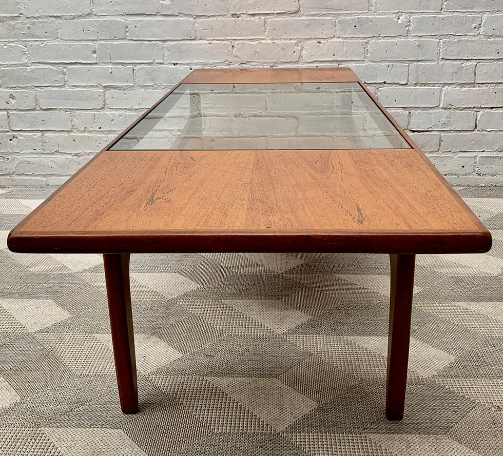 Thumbnail: Vintage Teak Coffee Table with Glass #910