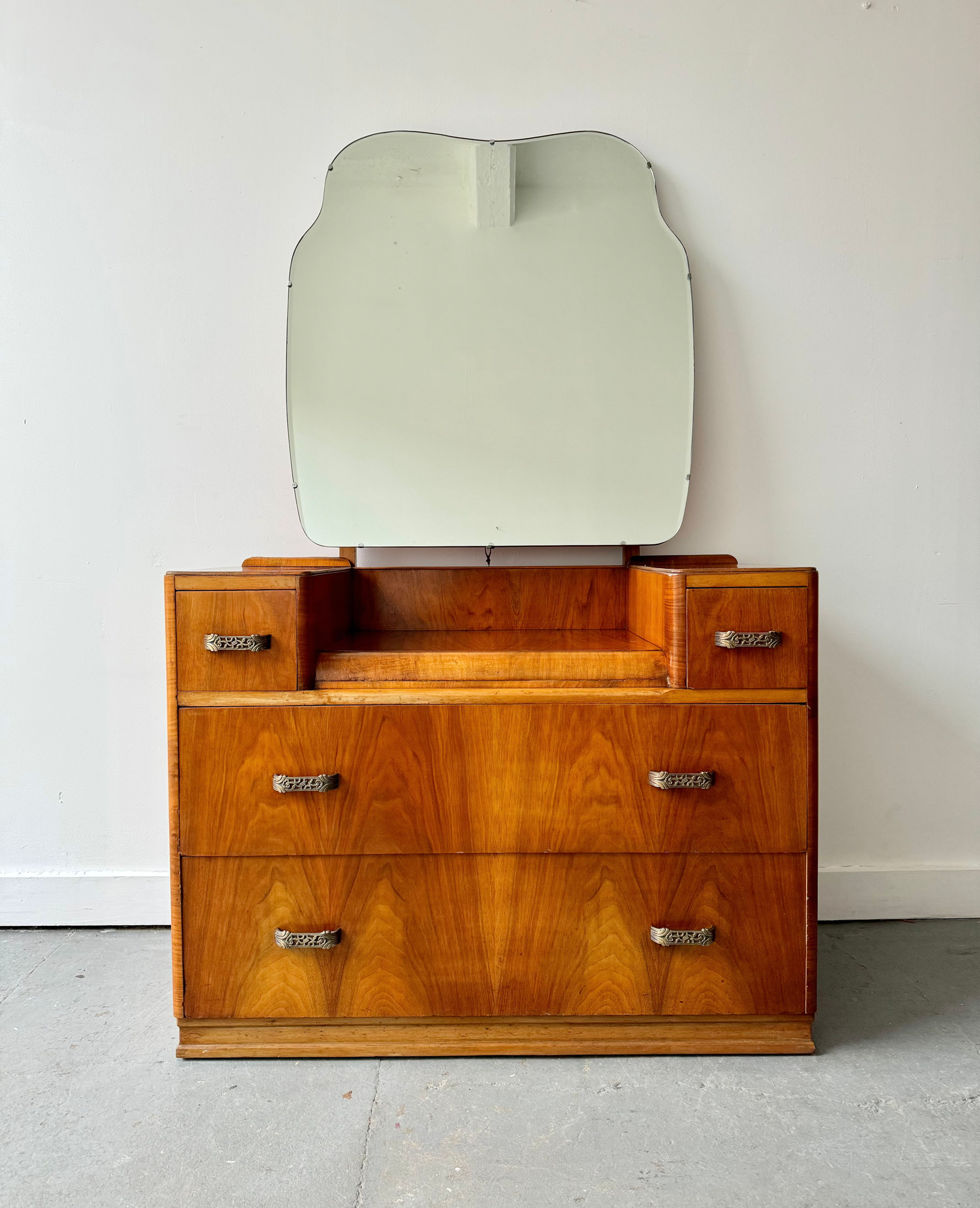 Art Deco Dressing Table with Mirror and Drawers