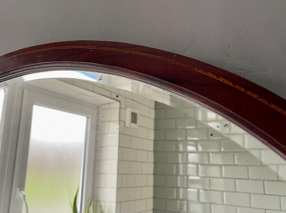 Miniatura: Vintage Oval Mirror with Mahogany Frame