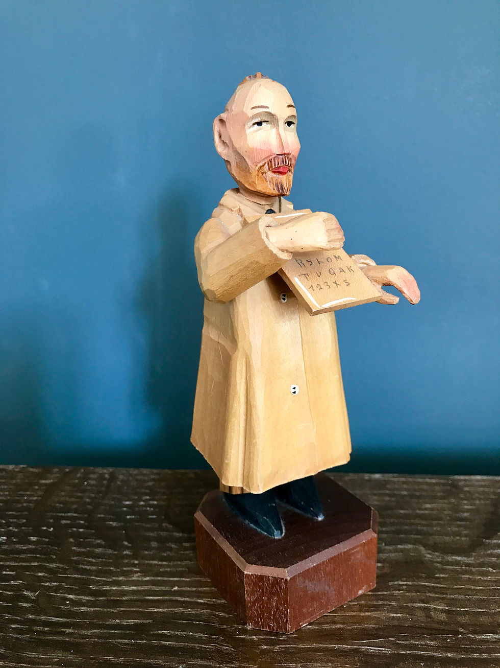 ANRI WOODEN DOCTOR FIGURE 1950s ca.