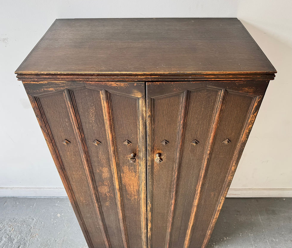 Miniature : Vintage Gentlemans Oak Wardrobe