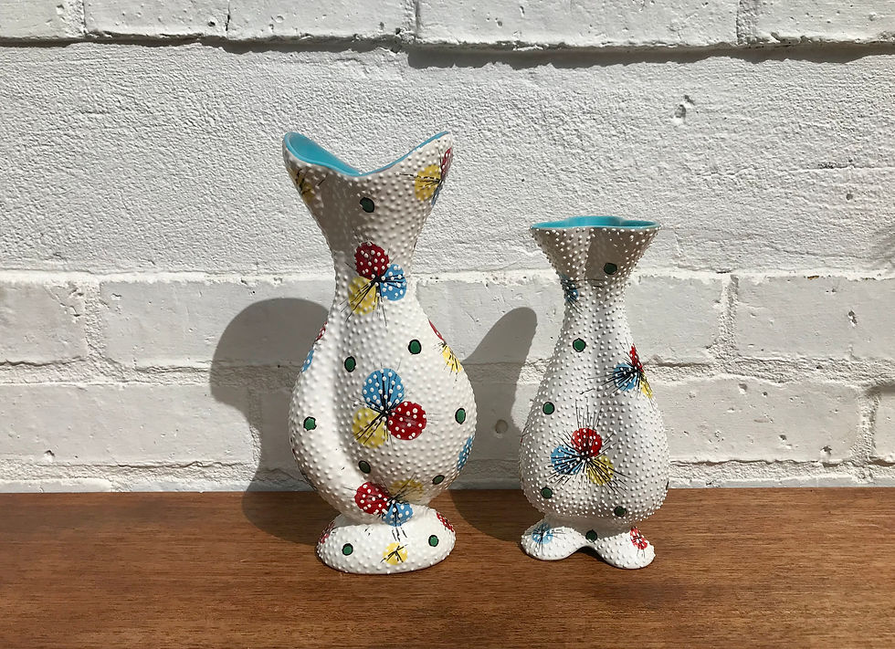 Vintage Pair Italian Vases Serafino Volpi 1950's #802