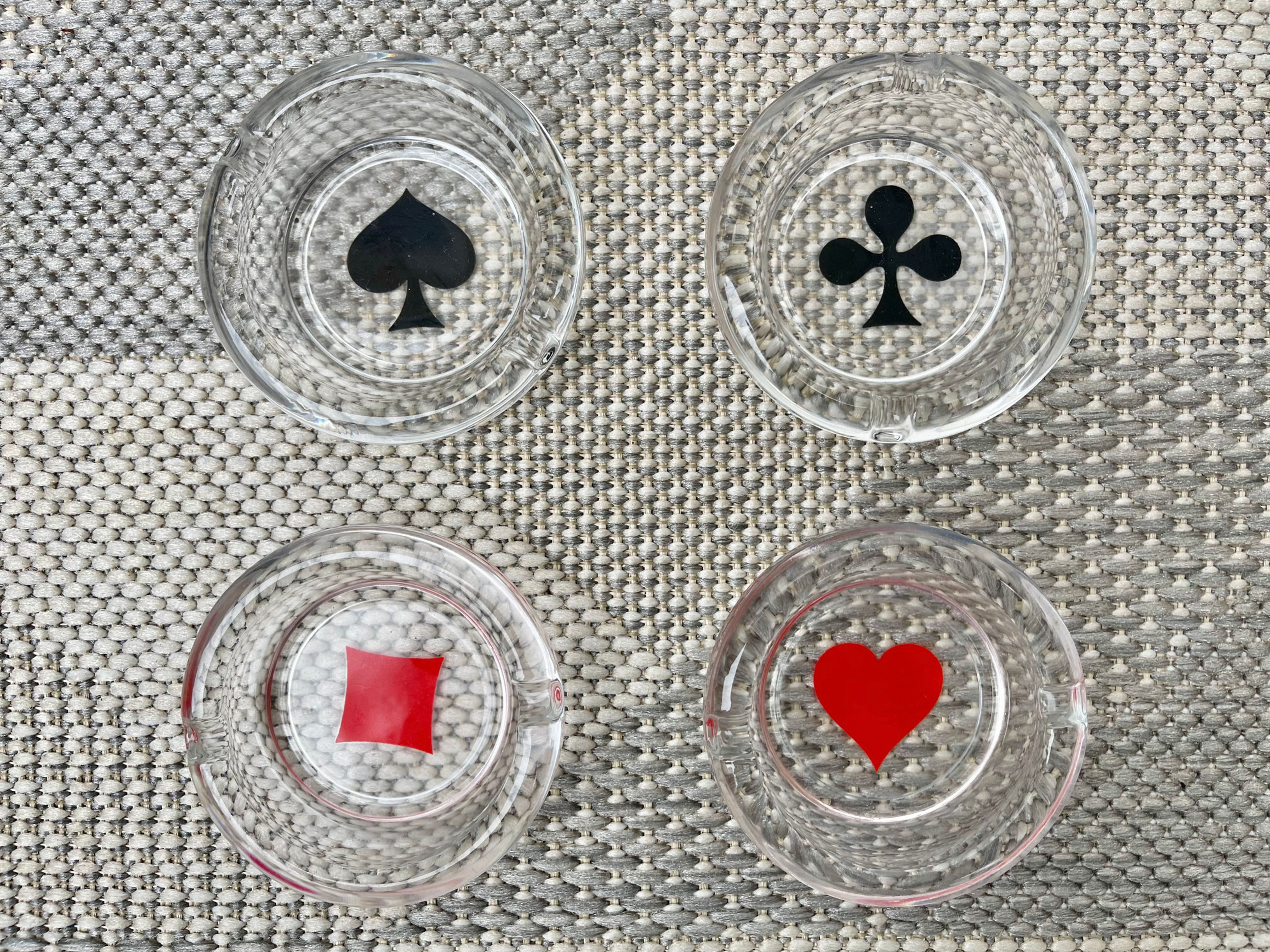 Set of 4 Vintage Glass Ashtrays by Kelermes top