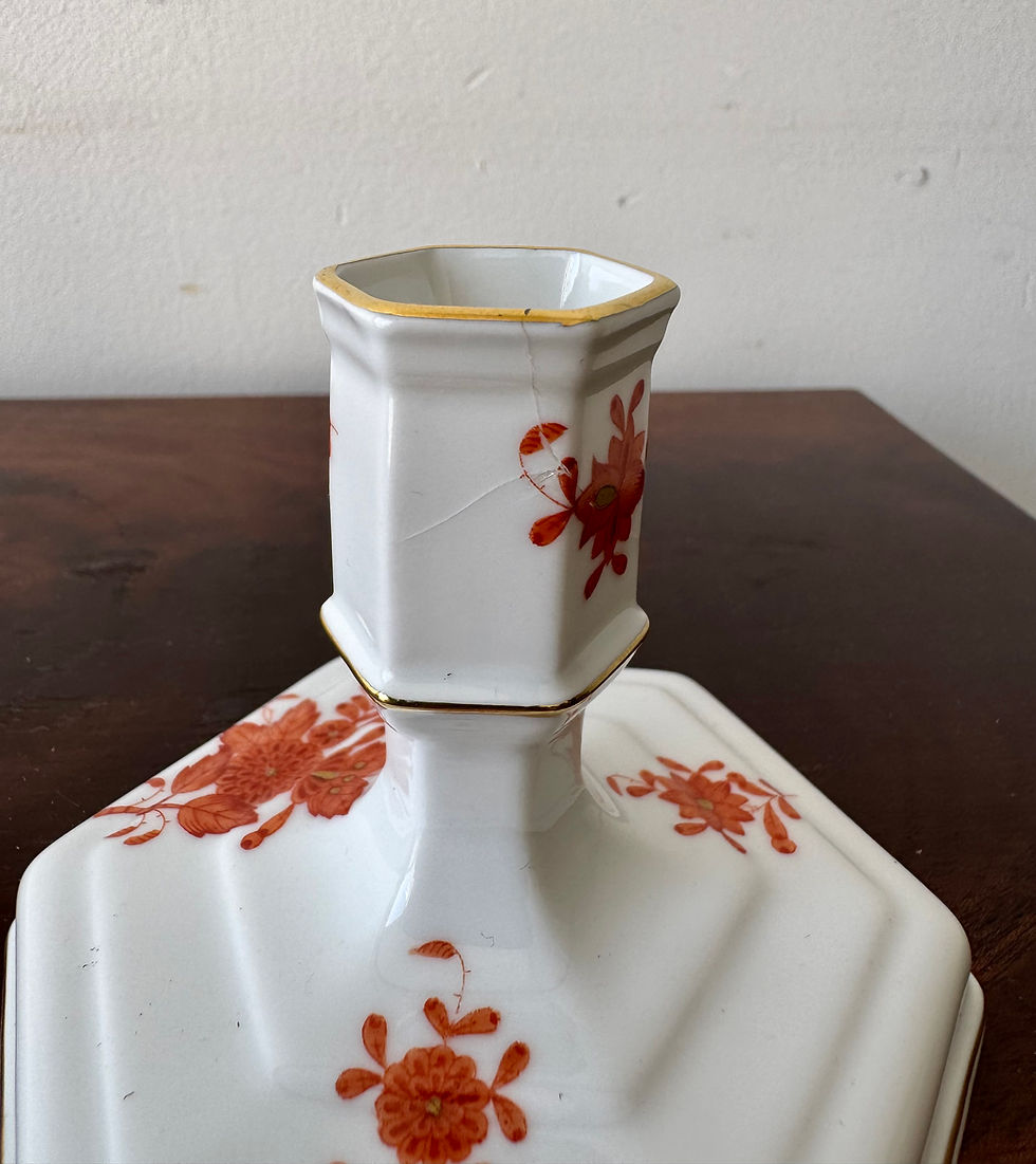 Thumbnail: Porcelain Candlestick Orange by Herend