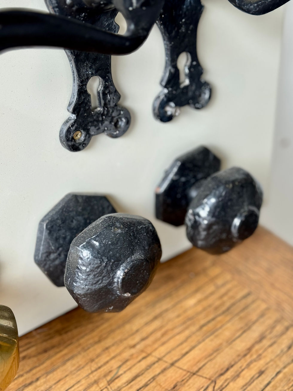 Thumbnail: Job Lot of Black Iron Door Handles and Knocker