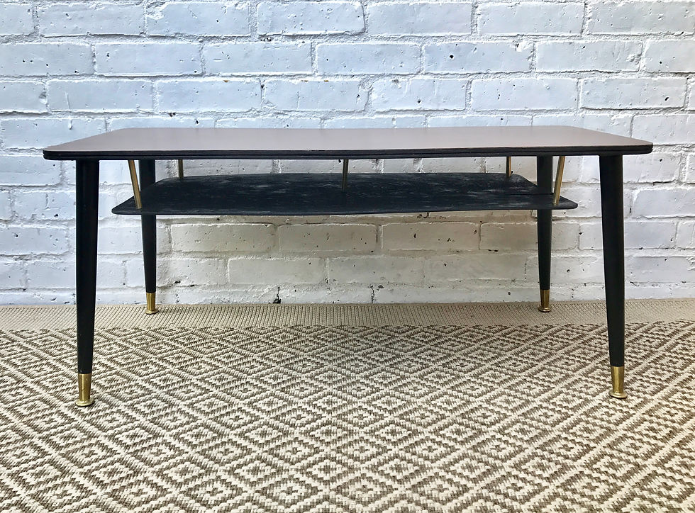 Miniature : Vintage Coffee Side Table With Lower Shelf #407