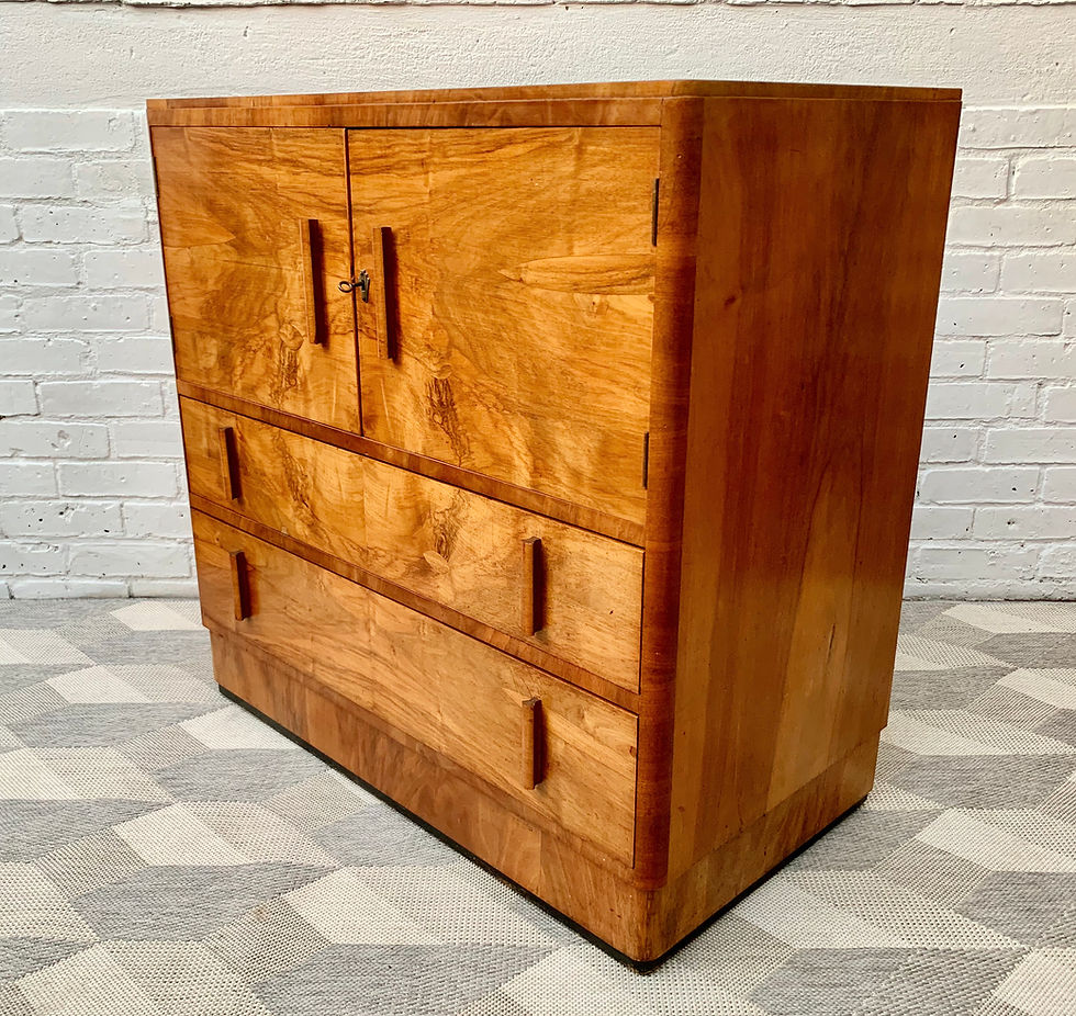 Miniatura: Vintage Art Deco Linen Cabinet Drawers right