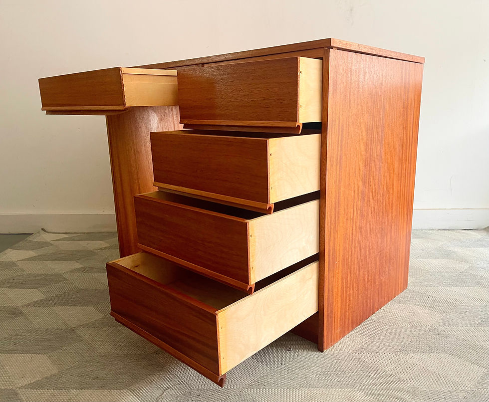 Miniature : Vintage Teak Desk with Drawers