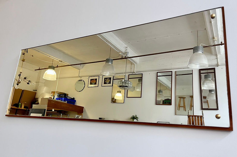 Miniatura: Vintage Rectangular Teak Wall Mirror
