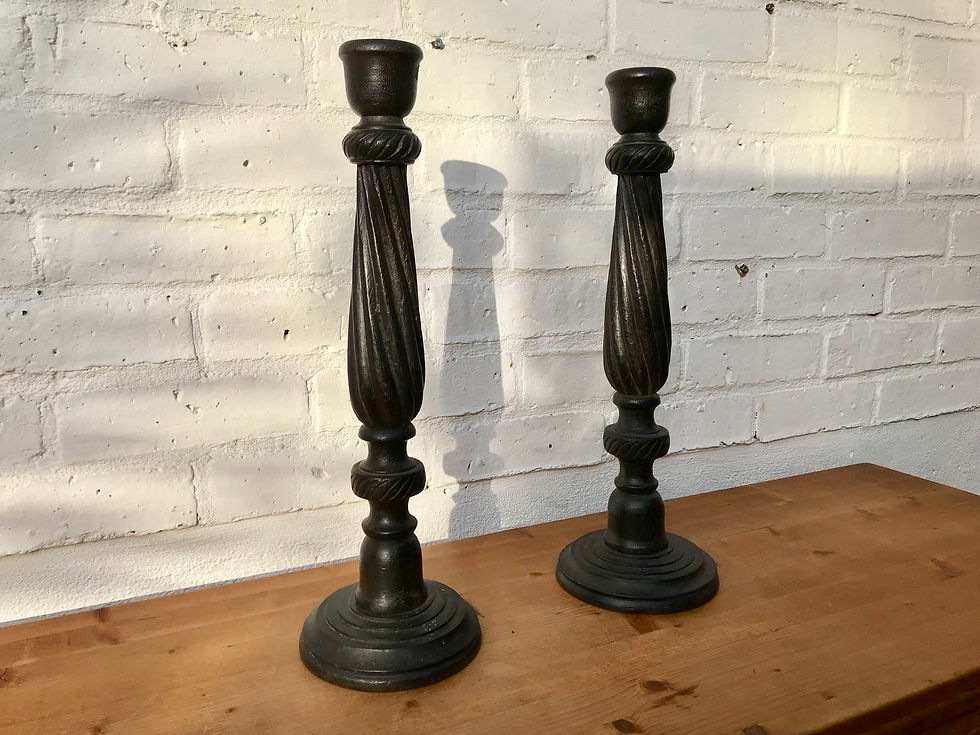 Miniature : Pair of Wooden Candlesticks Large #888
