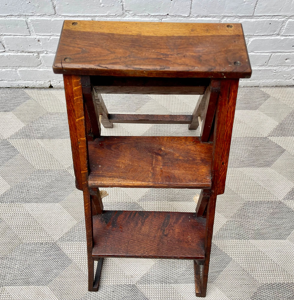 Miniatura: Vintage Folding Wooden Step Ladder Oak