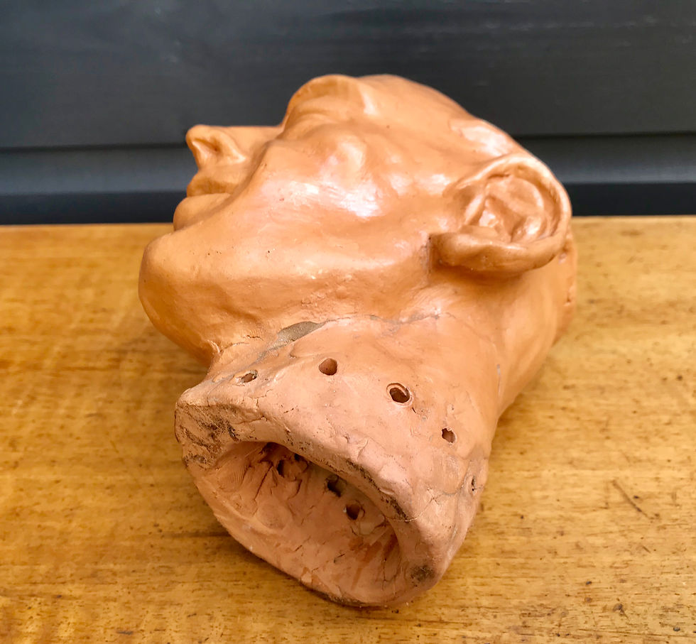 Thumbnail: Vintage Sculpture Man's Bust Head from Clay under