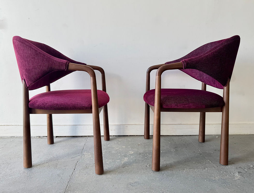 Miniatura: Pair of Purple Velvet Dining Chairs with Arms by Casa Padrino