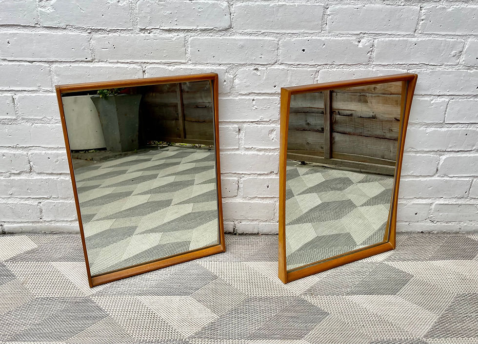 Miniature : Pair of Vintage Teak Wall Mirrors