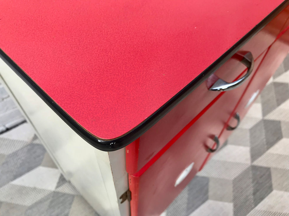 Miniature : Vintage Retro Kitchen Cabinet Unit Red #472