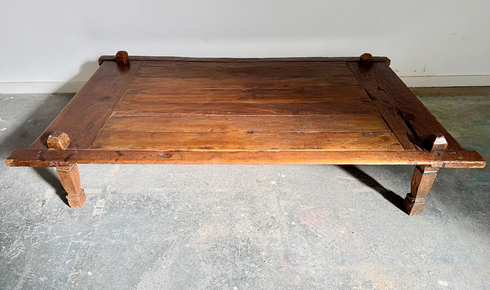 Thumbnail: Large Antique Indonesian Coffee Table edge