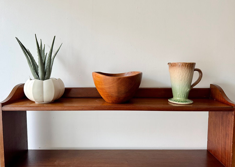 Miniatura: Vintage Wooden Teak Serving Bowl