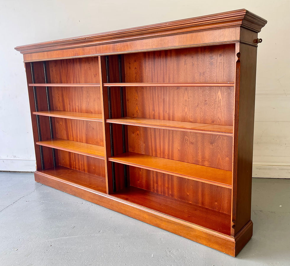 Thumbnail: Vintage Low Wide Bookcase with Adjustable Shelves