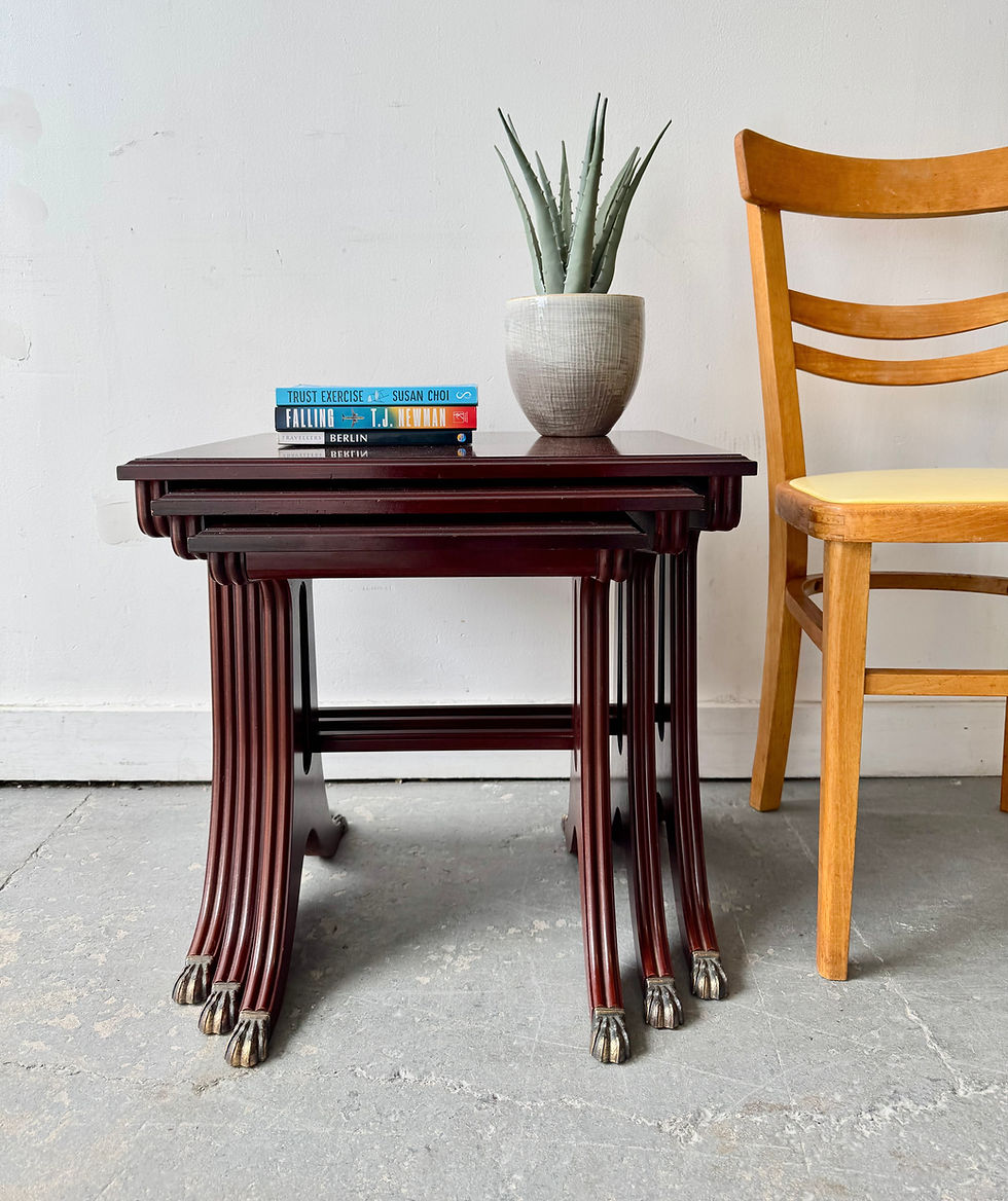 Thumbnail: Vintage Set of 3 Nesting Tables Mahogany