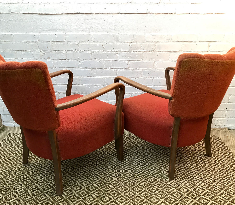 Miniature : Pair of Vintage Art Deco Armchairs