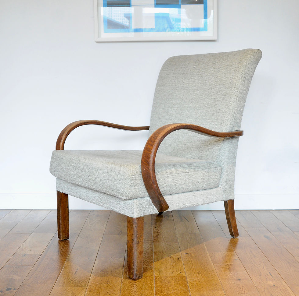 1930s VINTAGE ARMCHAIR WOODEN ARMRESTS