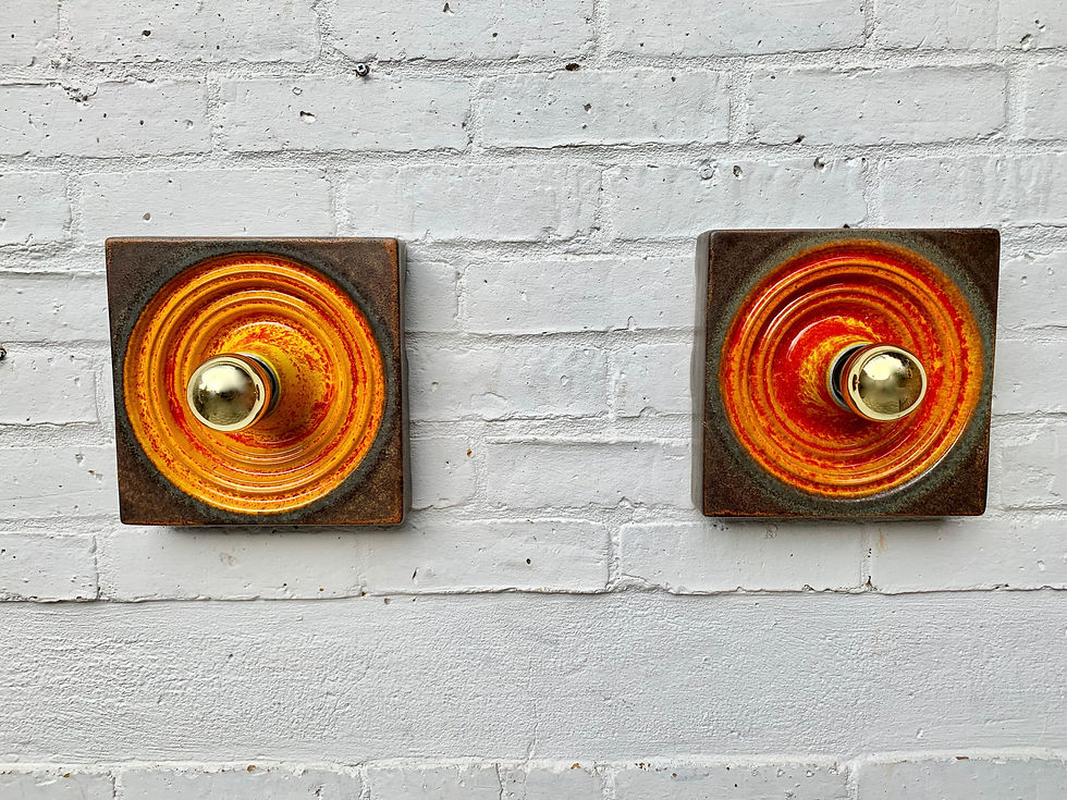 Vintage Pair of Wall Lights Sconces West German Hustadt Leuchten #D270