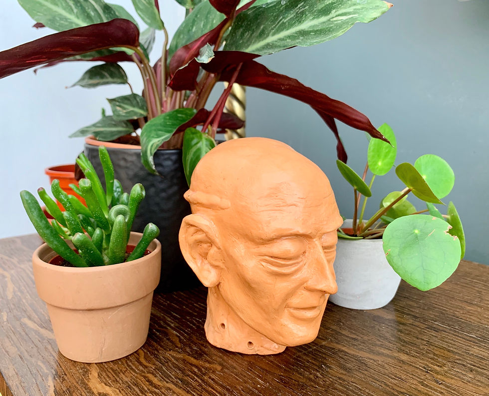 Thumbnail: Vintage Sculpture Man's Bust Head from Clay styled