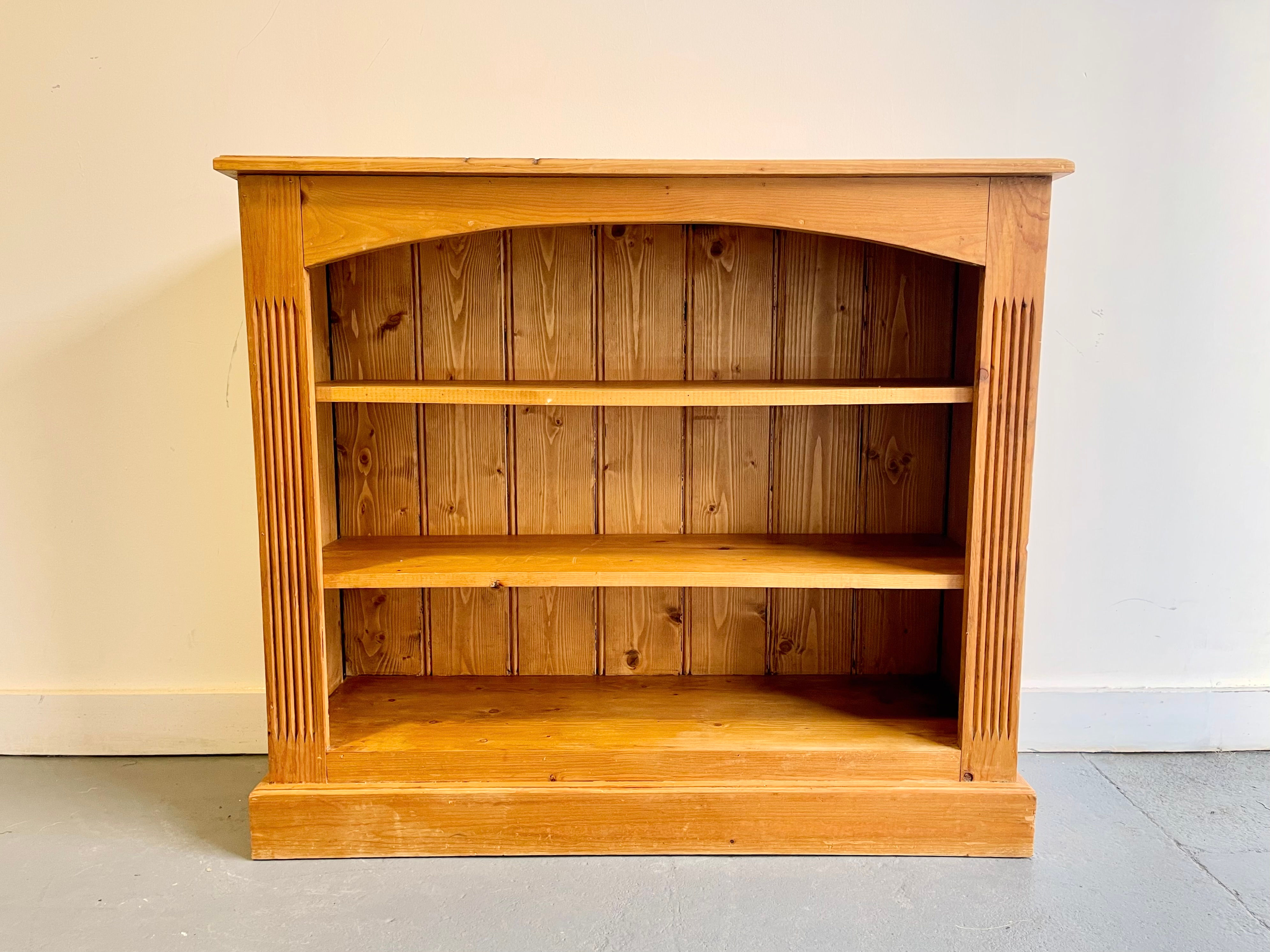 Open Front Pine Bookcase with Shelves