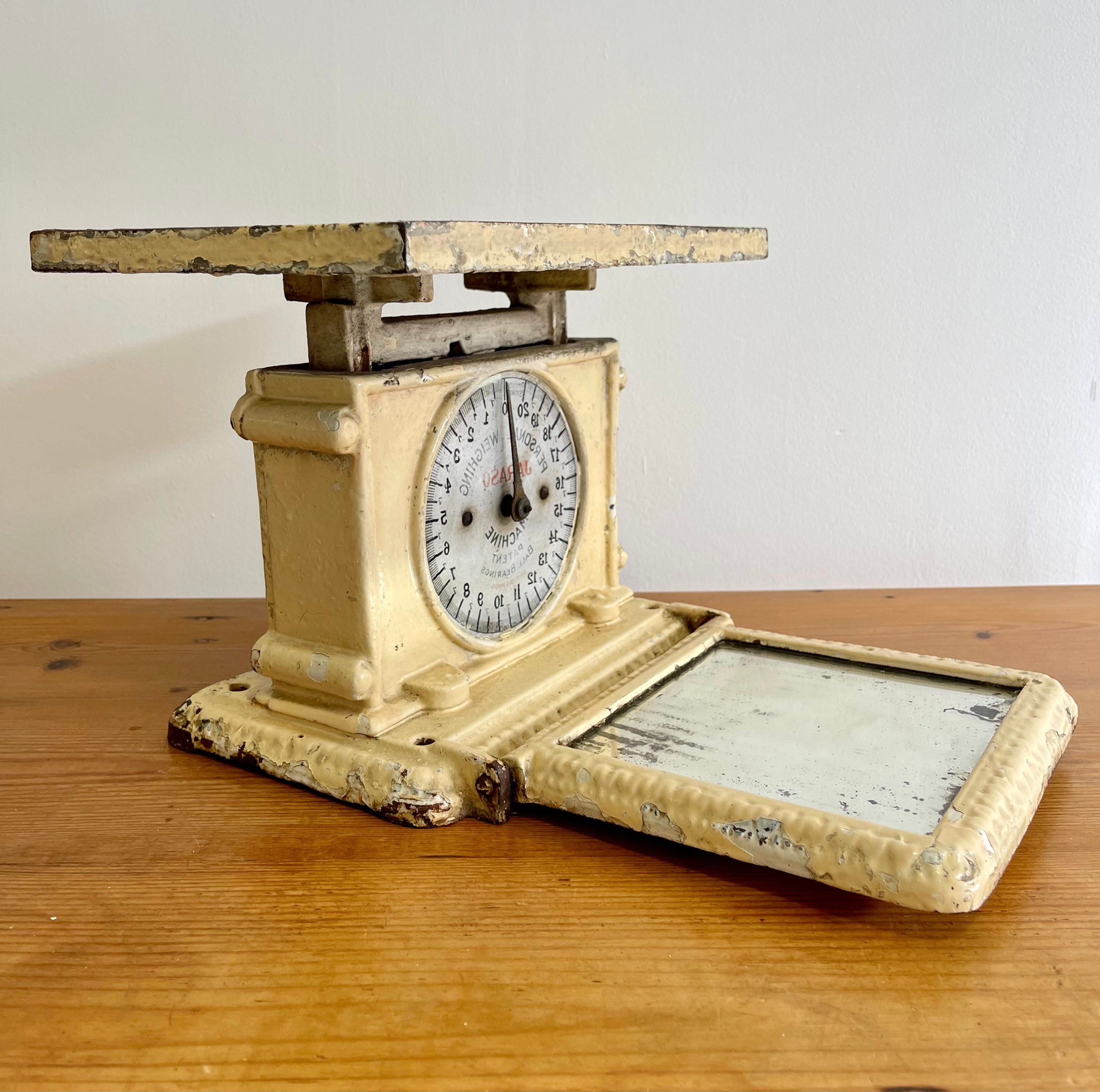 Vintage Cast Iron Weighing Scales open