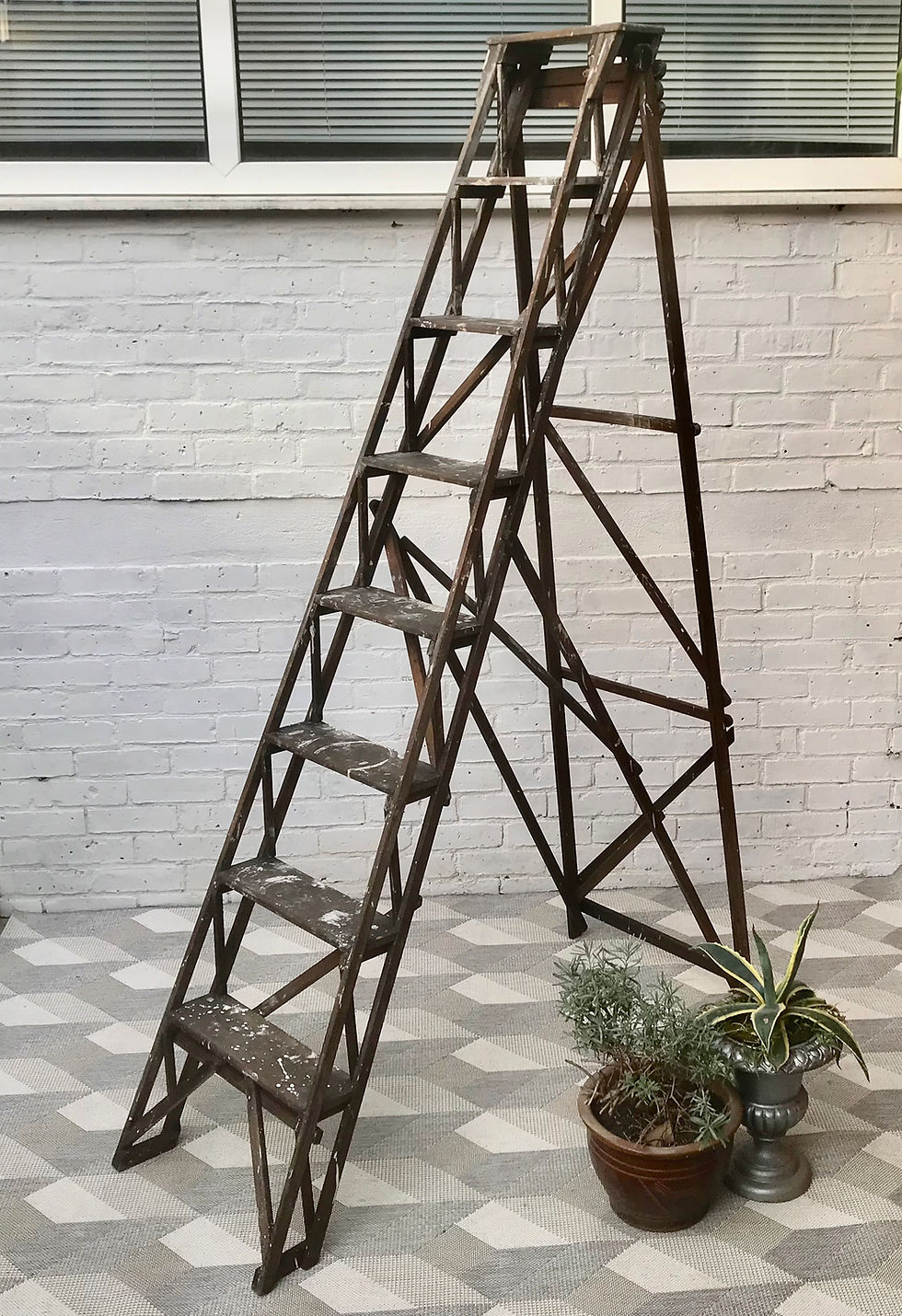 Thumbnail: Vintage Twyford Wooden Ladder Shelf #454