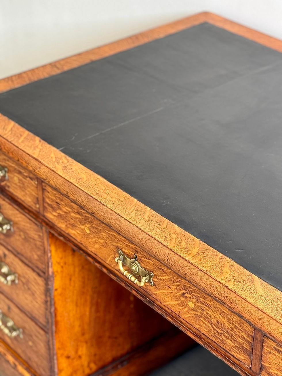 Miniatura: Victorian Oak Pedestal Partners Desk