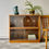 Miniatura: Vintage Teak Bookcase with Glass Doors styled