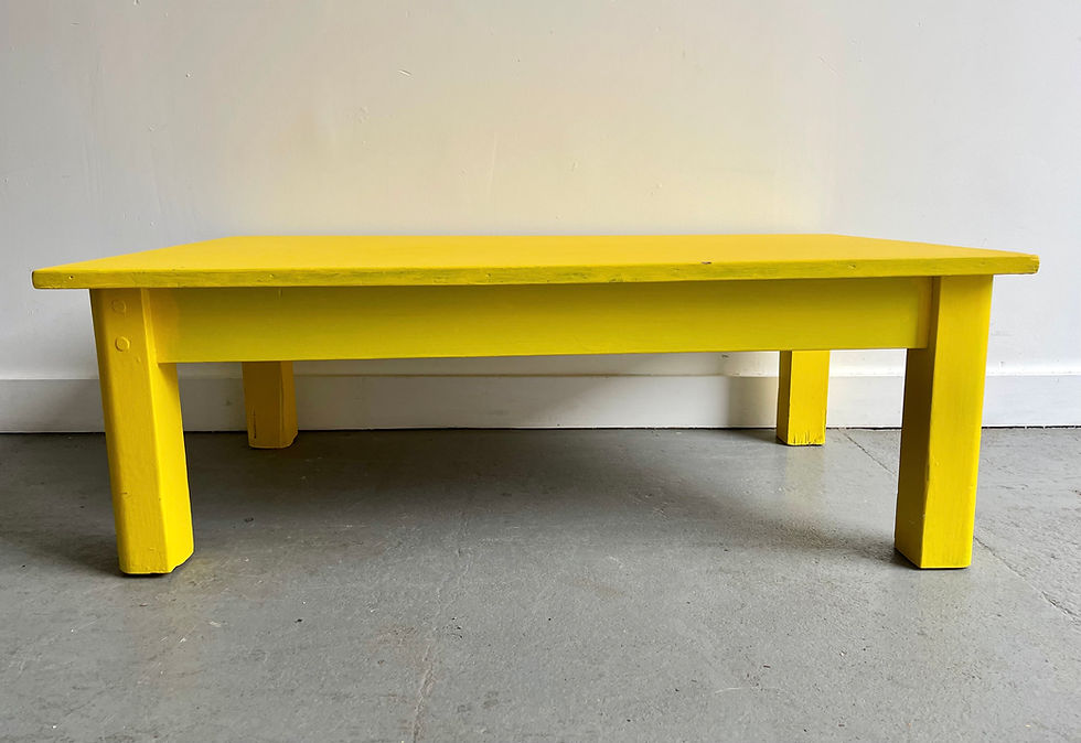 Vintage Yellow Painted Coffee Table
