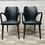Miniature : Pair of Vintage Carver Chairs Black Vinyl Teak #890
