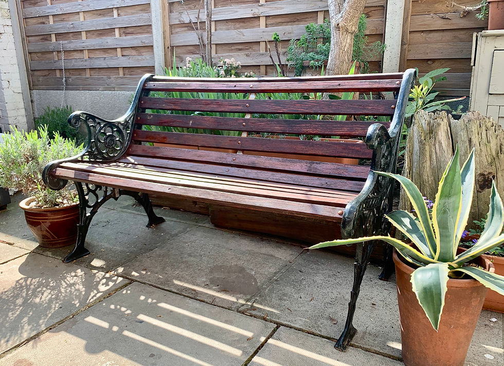 Miniature : Vintage Garden Bench Cast Iron Wood #D43