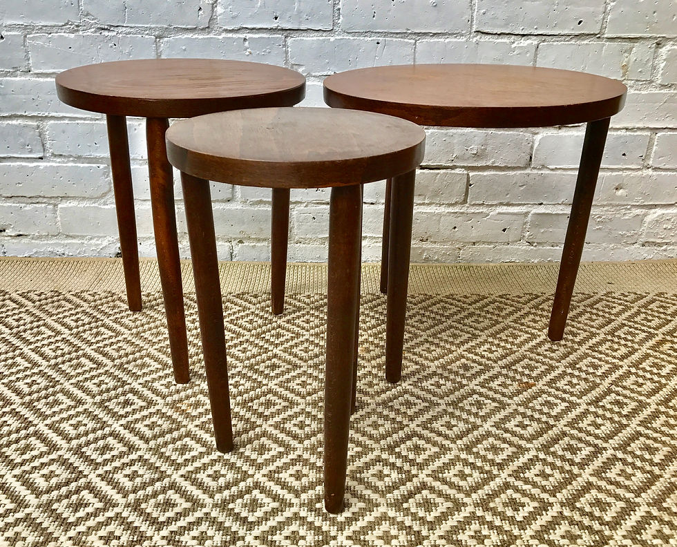Miniature : Nested Round Wooden Side Tables #383