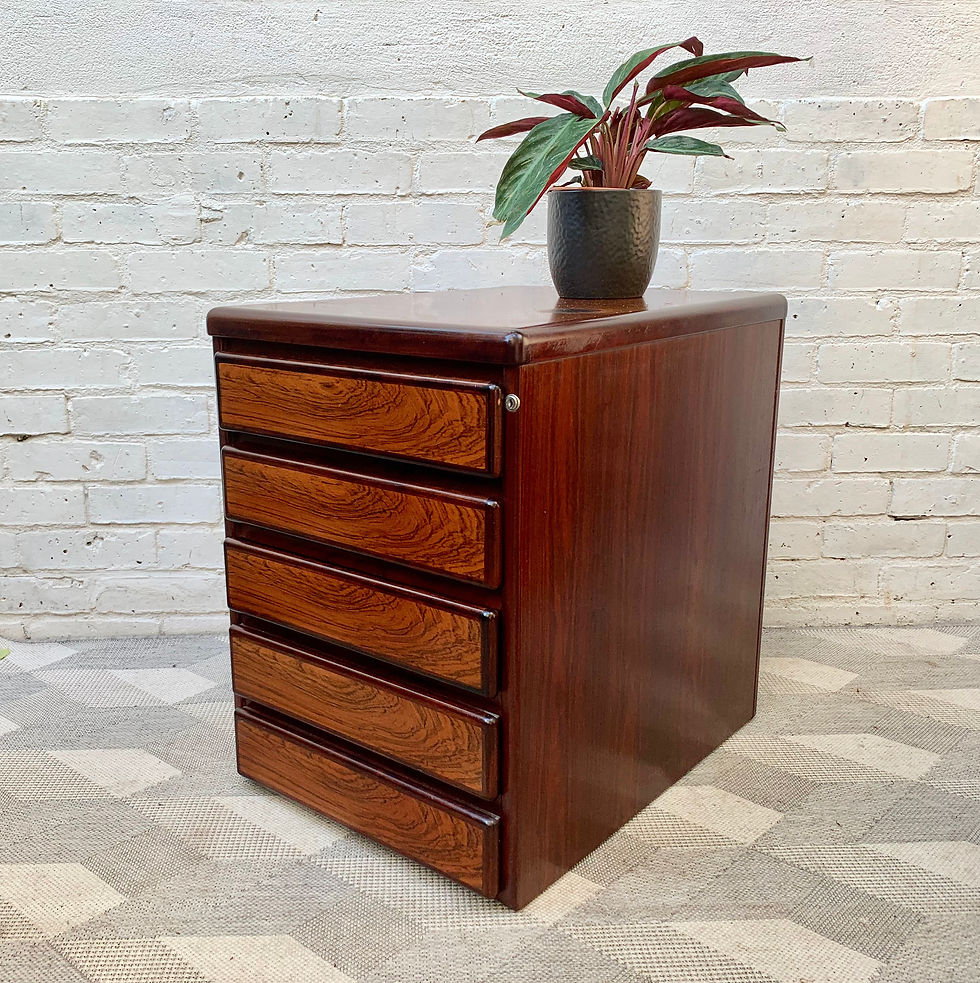 Small Rosewood Filing Cabinet under Desk Storage #D423