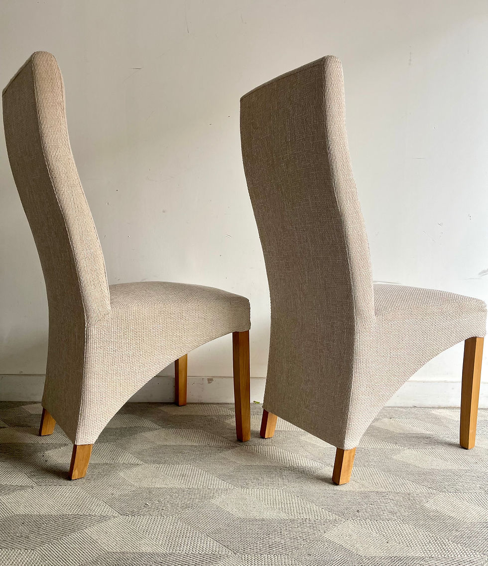 Pair of Contemporary Upholstered Dining Chairs backs