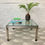 Miniature : Vintage Glass Coffee Table Large Square Industrial style