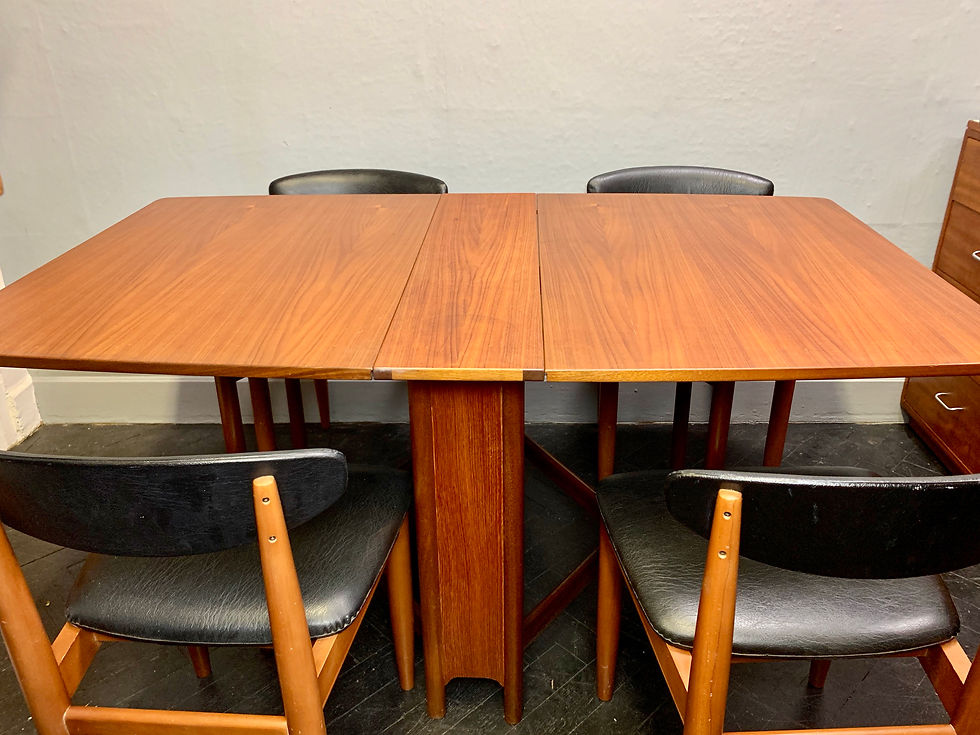 Miniature : Vintage Folding Gateleg Dining Table Teak #D53