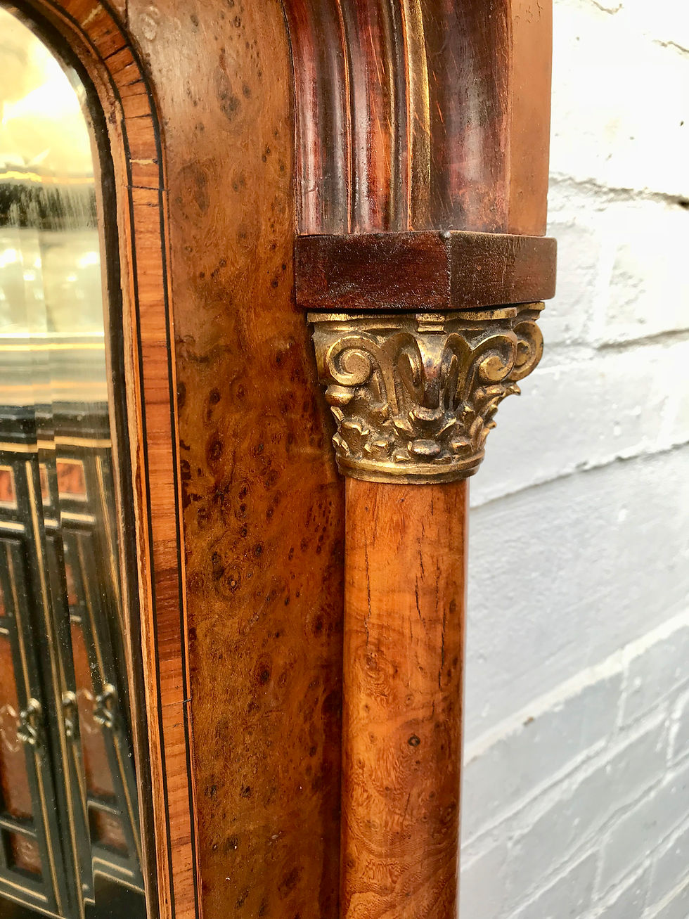 Miniature : Tall Vintage Victorian Mantelpiece Mirror #615